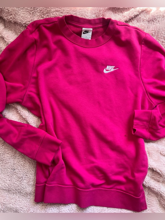 Nike Tops - Nike Hot Pink Crewneck Sweatshirt Embroidered Logo | Size Large | GUC